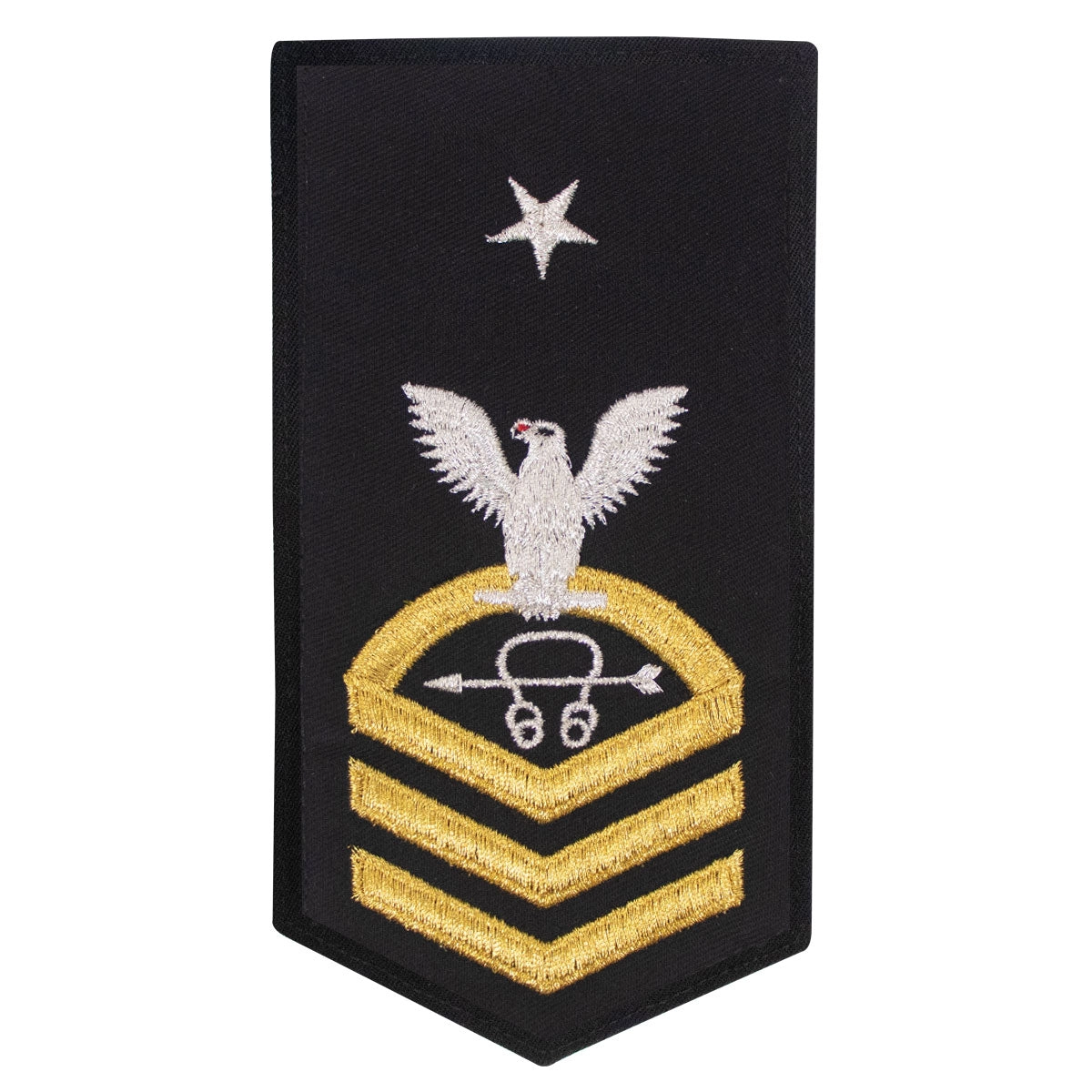 Picture of US Navy Rating Badges E8 Female Rating St Sonarman: Seaworthy Gold On Blue