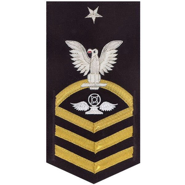 Picture of US Navy Rating Badges E8 Male Rating Air Traffic Control: Vanchief On Blue