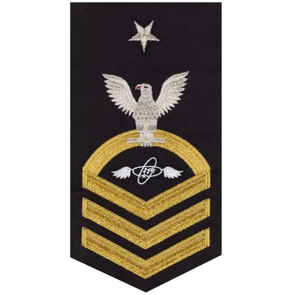 Picture of US Navy Rating Badges E8 Male Rating Aviation Electronics Technician: Seaworthy Gold On Blue