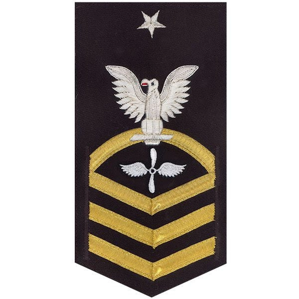 Picture of US Navy Rating Badges E8 Male Rating Aviation MachinistS Mate: Vanchief On Blue