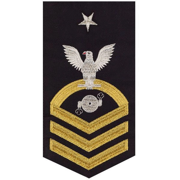 Picture of US Navy Rating Badges E8 Male Rating Boiler Technician: Seaworthy Gold On Blue