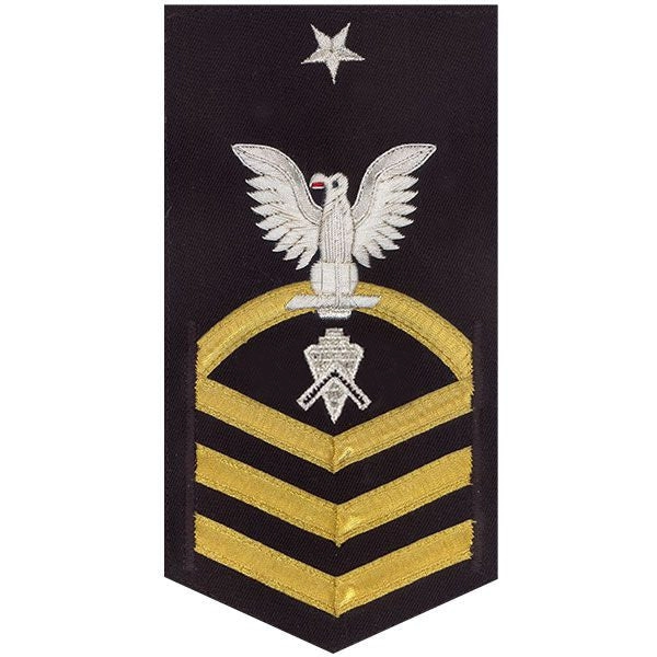 Picture of US Navy Rating Badges E8 Male Rating Builder: Vanchief On Blue