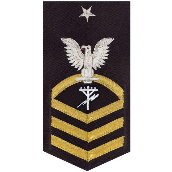 Picture of US Navy Rating Badges E8 Male Rating Construction Electrician: Vanchief On Blue