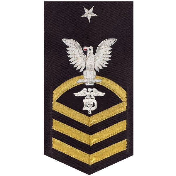Picture of US Navy Rating Badges E8 Male Rating Dental Technician: Vanchief On Blue