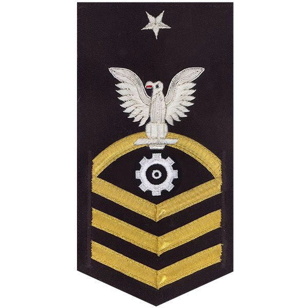 Picture of US Navy Rating Badges E8 Male Rating Engineman: Vanchief On Blue