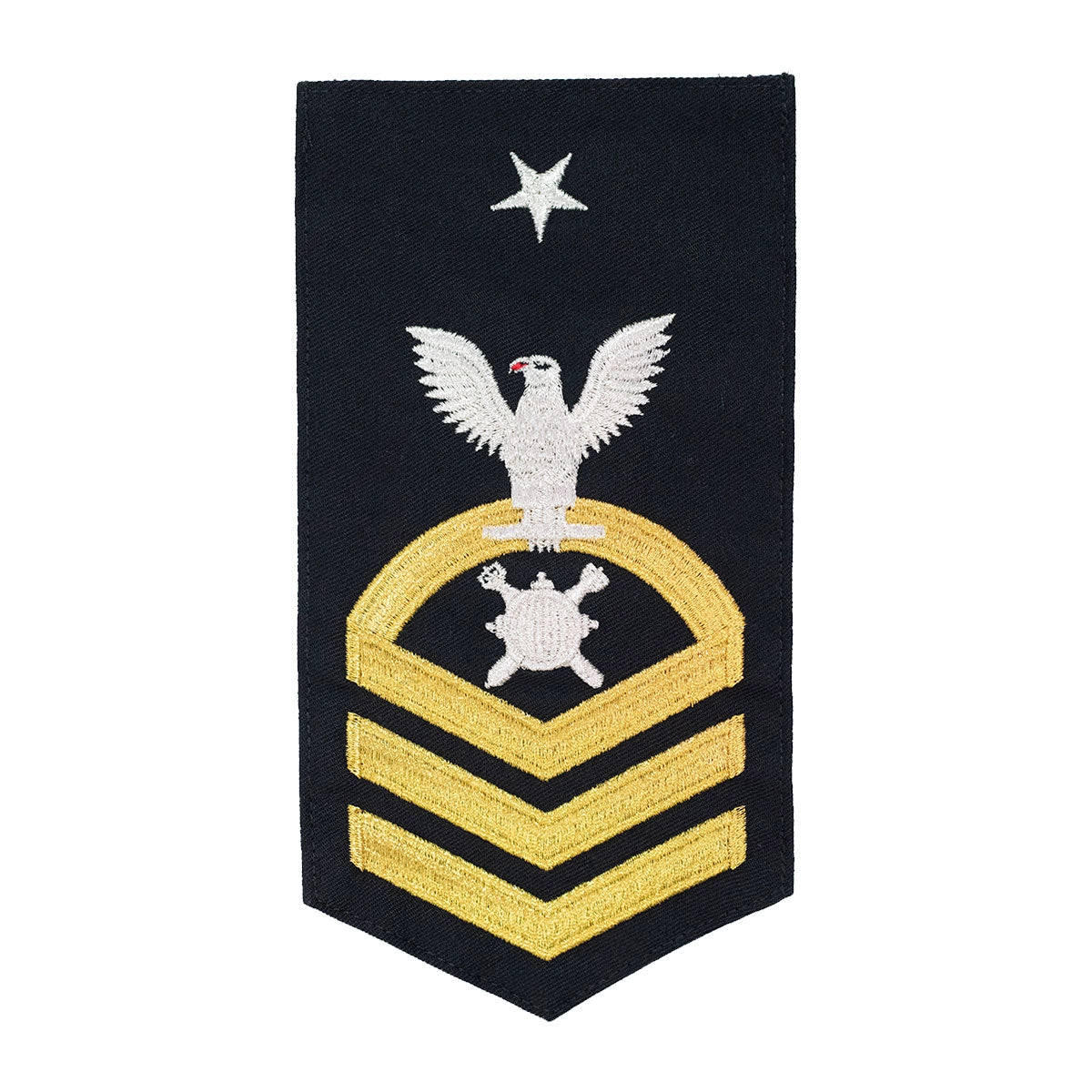 Picture of US Navy Rating Badges E8 Male Rating Eod Explosive Ordnance Disposal Technician: Seaworthy Gold On Blue
