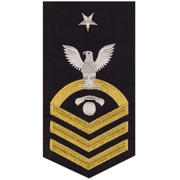 Picture of US Navy Rating Badges E8 Male Rating Interior Communications Electrician: Seaworthy Gold On Blue