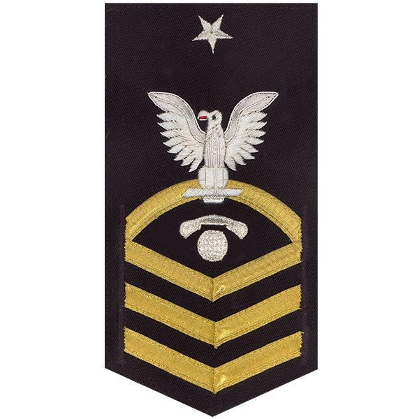 Picture of US Navy Rating Badges E8 Male Rating Interior Communications Electrician: Vanchief On Blue