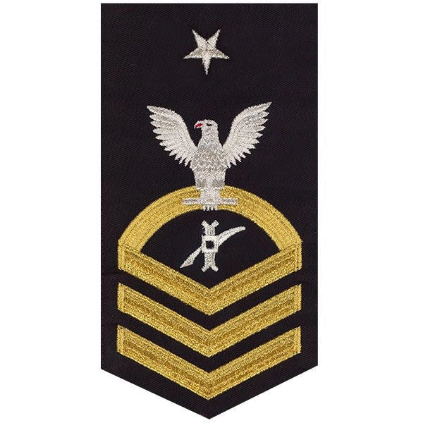 Picture of US Navy Rating Badges E8 Male Rating Legalman: Seaworthy Gold On Blue