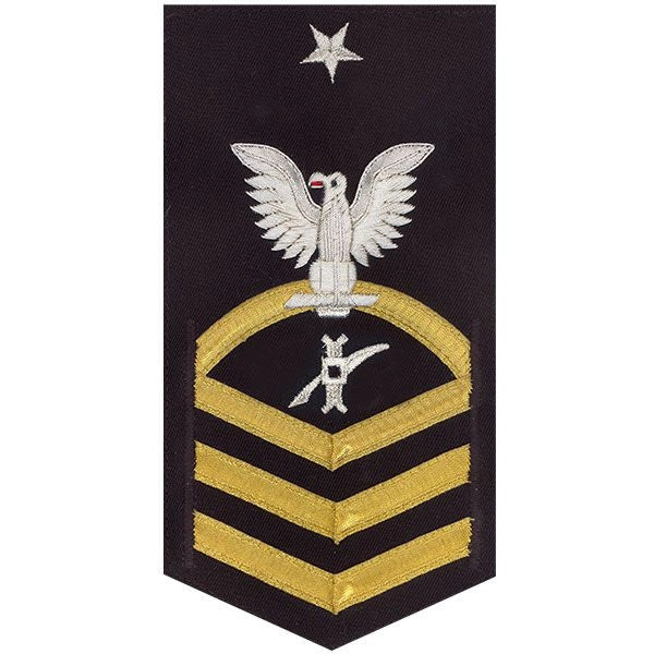 Picture of US Navy Rating Badges E8 Male Rating Legalman: Vanchief On Blue