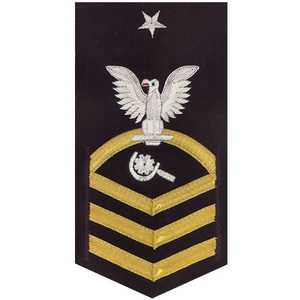 Picture of US Navy Rating Badges E8 Male Rating Machinery Repairman: Vanchief On Blue