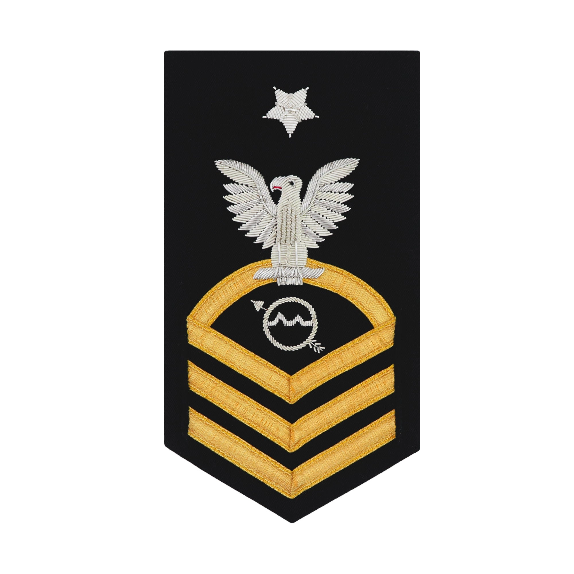 Picture of US Navy Rating Badges E8 Male Rating Operations Specialist: Vanfine On Blue