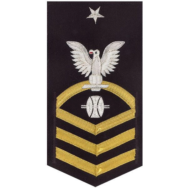 Picture of US Navy Rating Badges E8 Male Rating Opticalman: Vanchief On Blue