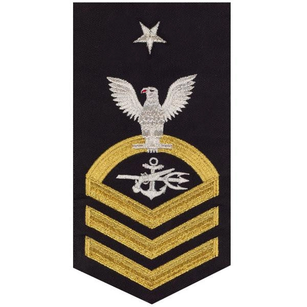 Picture of US Navy Rating Badges E8 Male Rating Special Warfare Operator: Seaworthy Gold On Blue