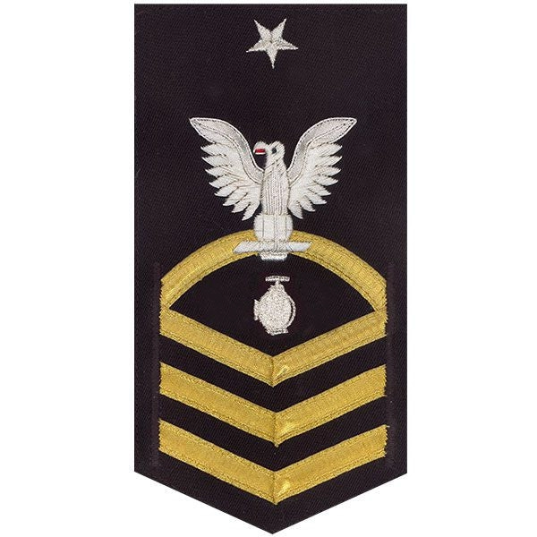 Picture of US Navy Rating Badges E8 Male Rating Utilitiesman: Vanchief On Blue