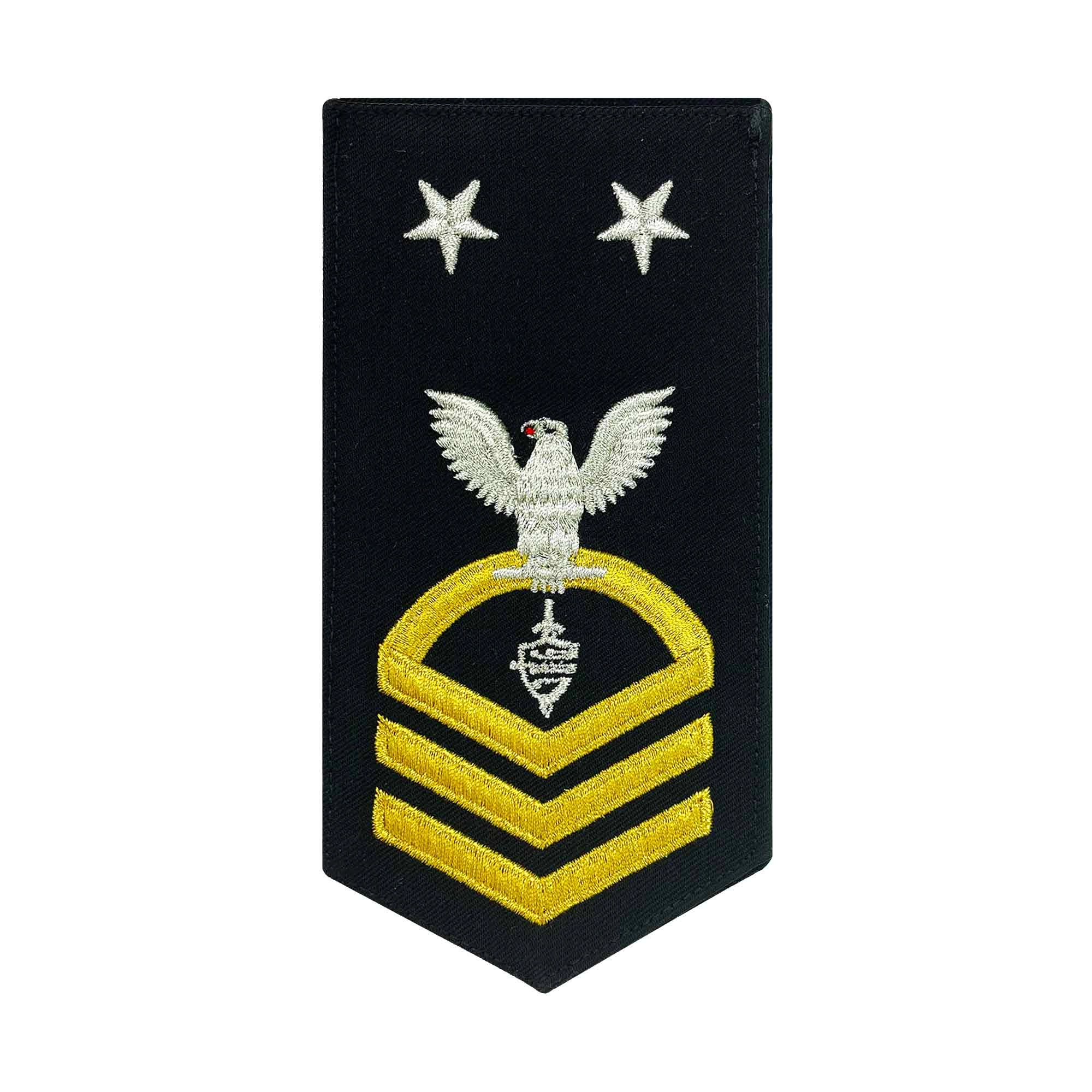 Picture of US Navy Rating Badges E9 Female Rating Cwt Cyber Warfare Technician : Seaworthy Gold On Blue