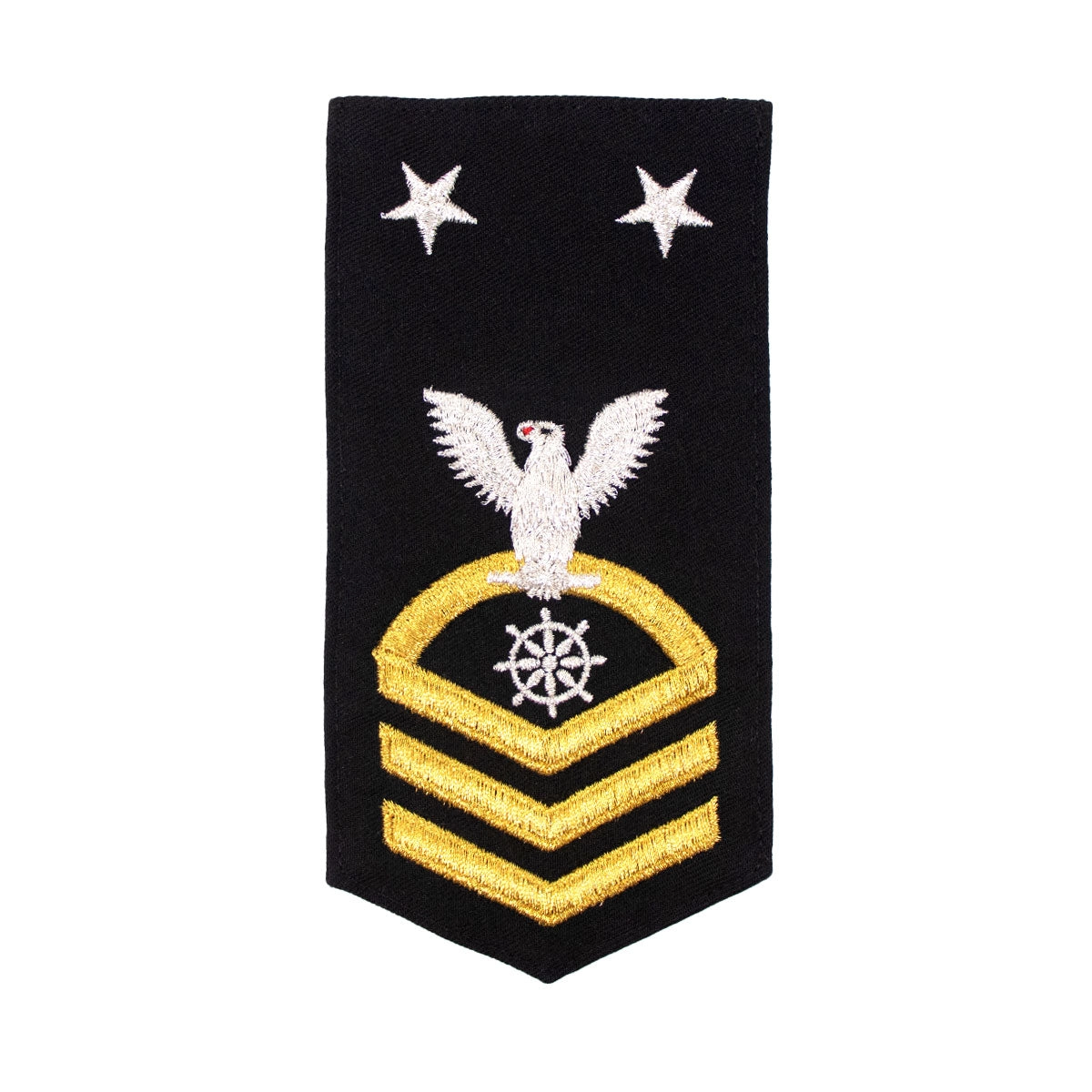 Picture of US Navy Rating Badges E9 Female Rating Qm Quartermaster: Seaworthy Gold On Blue