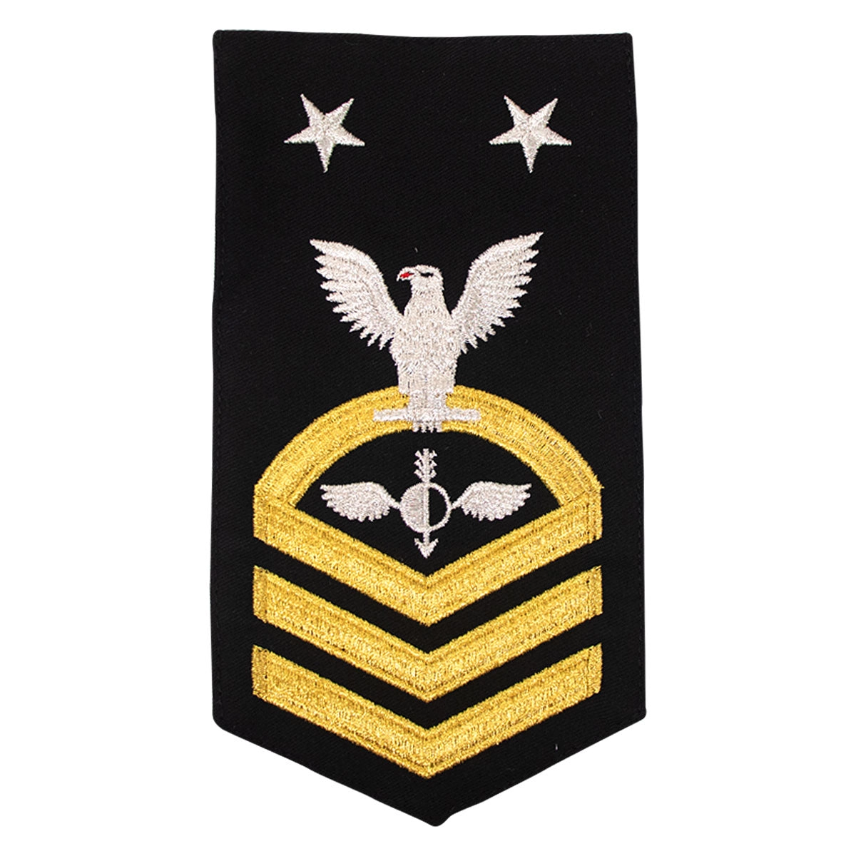 Picture of US Navy Rating Badges E9 Male Rating Aerographers Mate: Seaworthy Gold On Blue