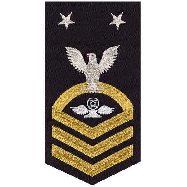 Picture of US Navy Rating Badges E9 Male Rating Air Traffic Control: Seaworthy Gold On Blue