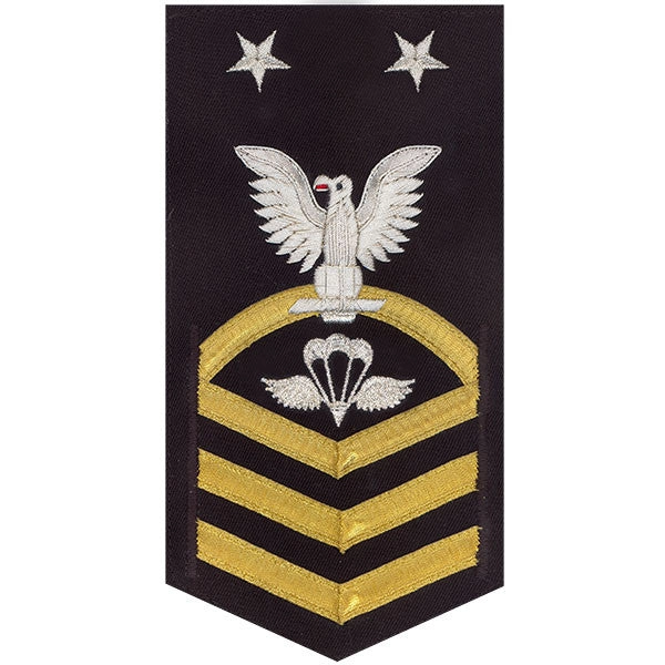 Picture of US Navy Rating Badges E9 Male Rating Aircrew Survival Equipmentman: Vanchief On Blue