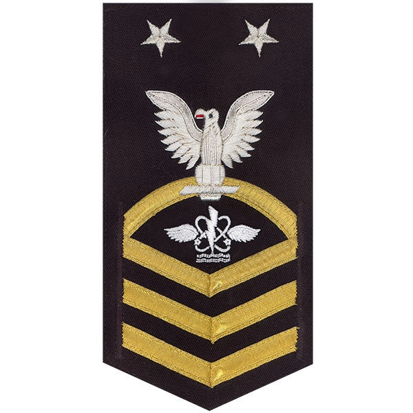 Picture of US Navy Rating Badges E9 Male Rating Aviation Anti-Submarine Warfare Operator: Vanchief On Blue