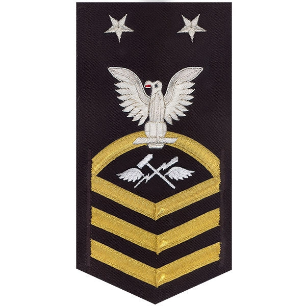 Picture of US Navy Rating Badges E9 Male Rating Aviation Support Equipment Technician: Vanchief On Blue