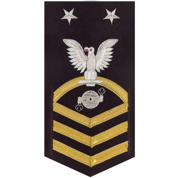 Picture of US Navy Rating Badges E9 Male Rating Boiler Technician: Vanchief On Blue