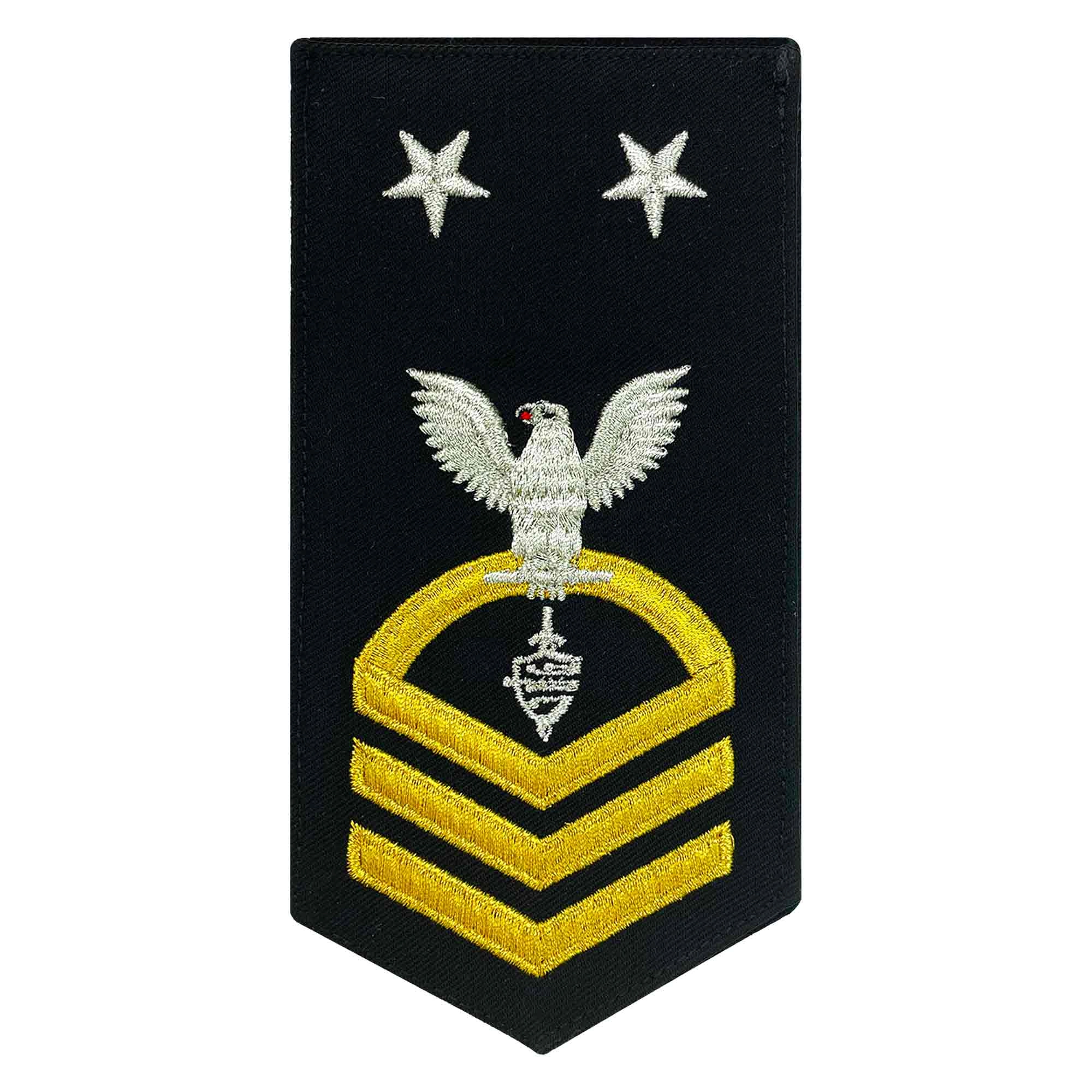 Picture of US Navy Rating Badges E9 Male Rating Cwt Cyber Warfare Technician: Seaworthy Gold On Blue