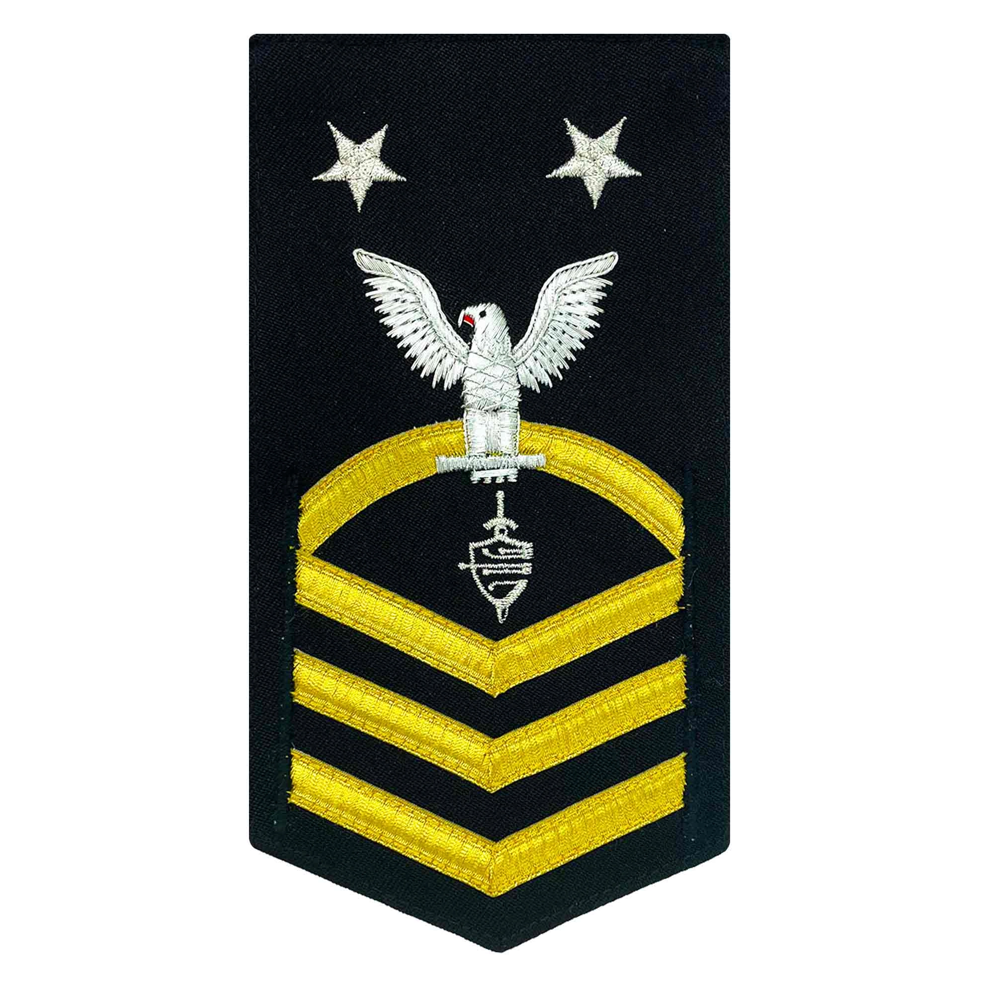 Picture of US Navy Rating Badges E9 Male Rating Cwt Cyber Warfare Technician: Vanchief On Blue