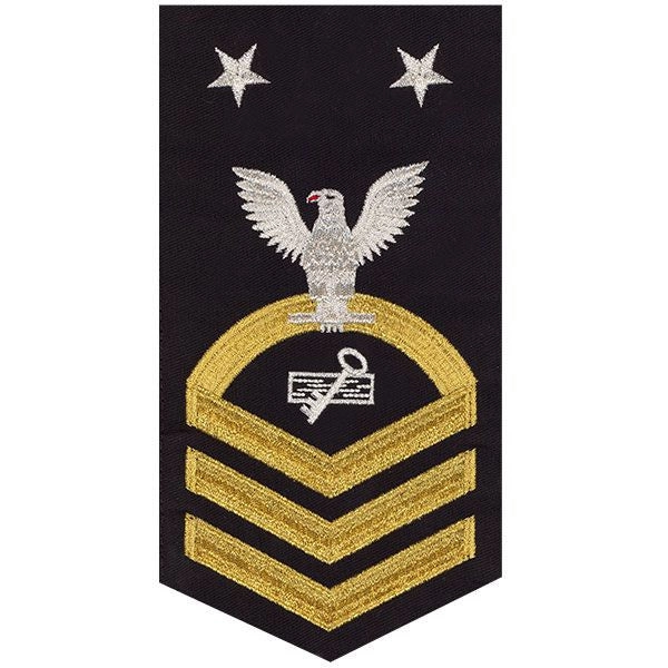 Picture of US Navy Rating Badges E9 Male Rating Disbursing Clerk: Seaworthy Gold On Blue