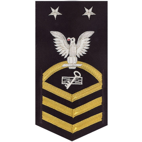 Picture of US Navy Rating Badges E9 Male Rating Disbursing Clerk: Vanchief On Blue