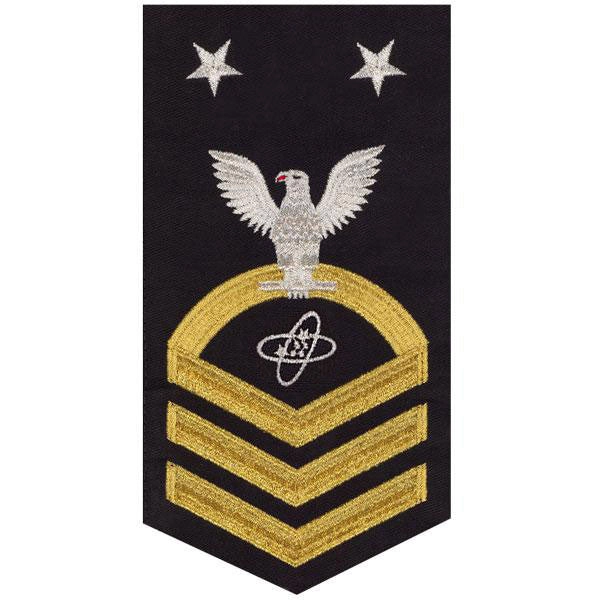 Picture of US Navy Rating Badges E9 Male Rating Electronics Technician: Seaworthy Gold On Blue