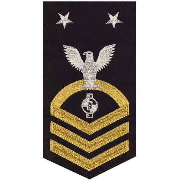 Picture of US Navy Rating Badges E9 Male Rating Engineering Aide: Seaworthy Gold On Blue