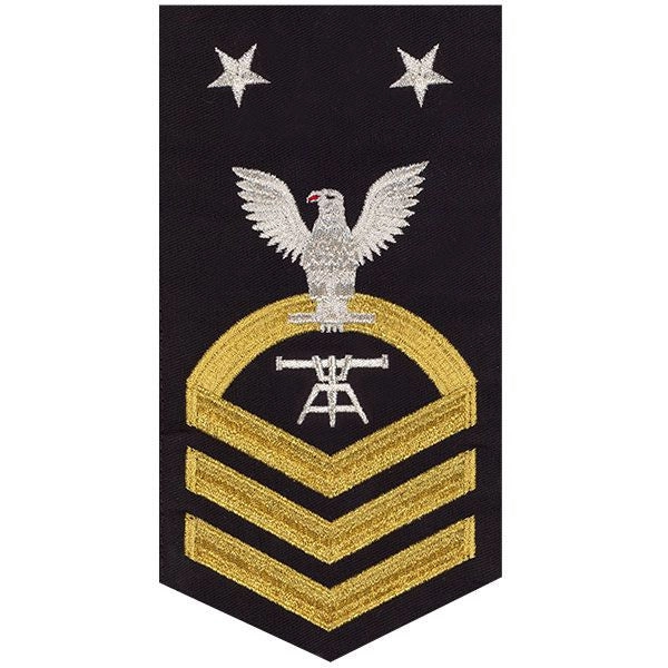 Picture of US Navy Rating Badges E9 Male Rating Fire Control Technician: Seaworthy Gold On Blue