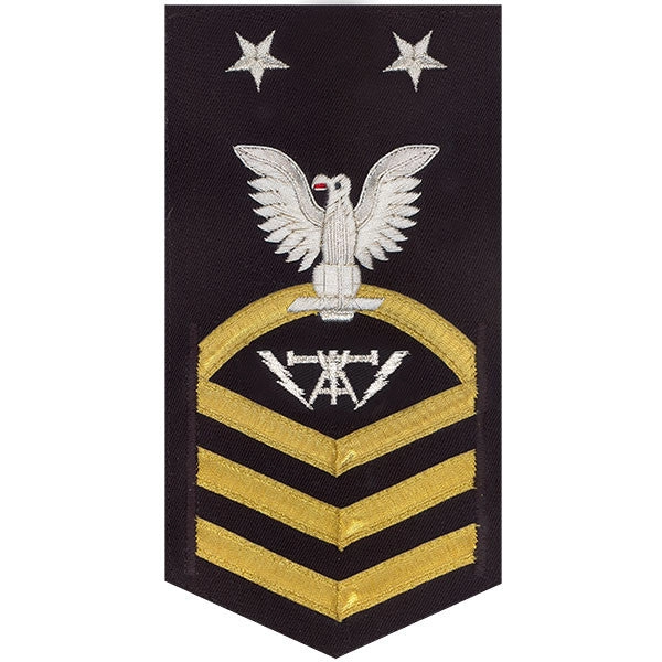Picture of US Navy Rating Badges E9 Male Rating Fire Controlman: Vanchief On Blue