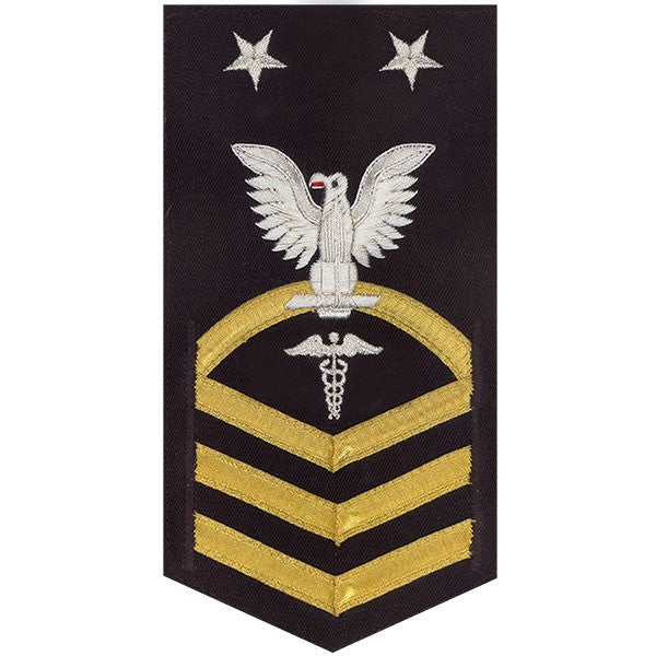 Picture of US Navy Rating Badges E9 Male Rating Hospital Corpsman: Vanchief On Blue