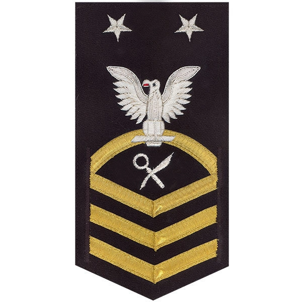 Picture of US Navy Rating Badges E9 Male Rating Intelligence Specialist: Vanchief On Blue