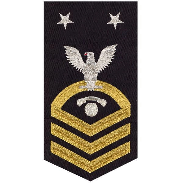 Picture of US Navy Rating Badges E9 Male Rating Interior Communications Electrician: Seaworthy Gold On Blue