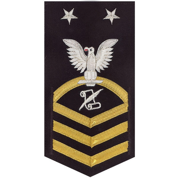 Picture of US Navy Rating Badges E9 Male Rating Journalist: Vanchief On Blue
