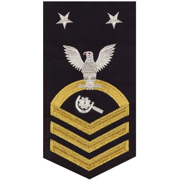 Picture of US Navy Rating Badges E9 Male Rating Machinery Repairman: Seaworthy Gold On Blue