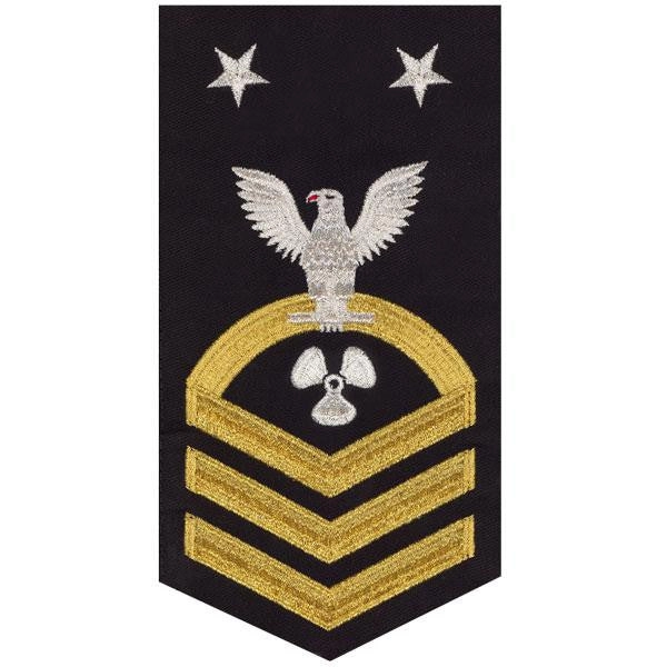 Picture of US Navy Rating Badges E9 Male Rating MachinistS Mate: Seaworthy Gold On Blue
