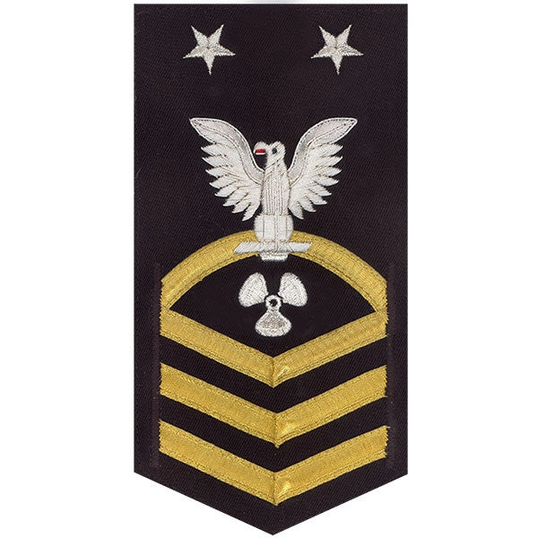 Picture of US Navy Rating Badges E9 Male Rating MachinistS Mate: Vanchief On Blue