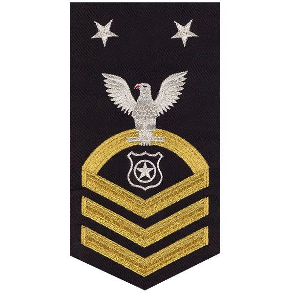 Picture of US Navy Rating Badges E9 Male Rating Master At Arms: Seaworthy Gold On Blue