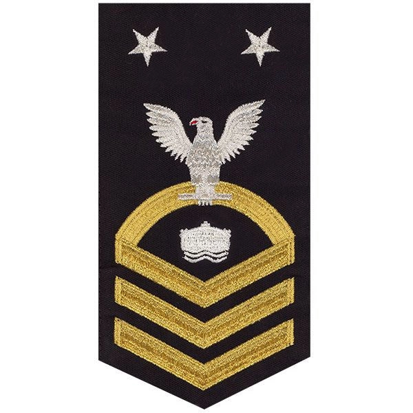 Picture of US Navy Rating Badges E9 Male Rating Mineman: Seaworthy Gold On Blue