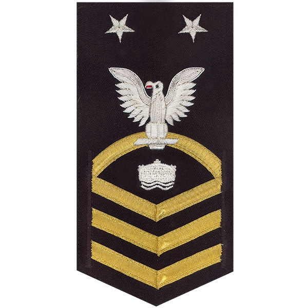 Picture of US Navy Rating Badges E9 Male Rating Mineman: Vanchief On Blue