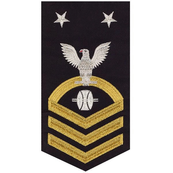 Picture of US Navy Rating Badges E9 Male Rating Opticalman: Seaworthy Gold On Blue