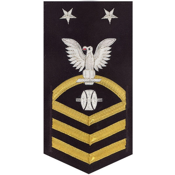Picture of US Navy Rating Badges E9 Male Rating Opticalman: Vanchief On Blue
