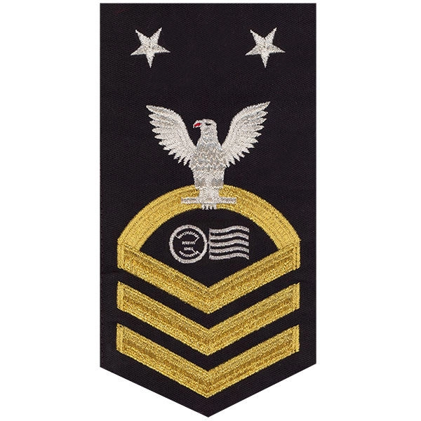 Picture of US Navy Rating Badges E9 Male Rating Postal Clerk: Vanchief On Blue