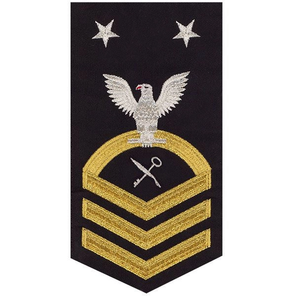 Picture of US Navy Rating Badges E9 Male Rating Retail Services Specialist: Seaworthy Gold On Blue