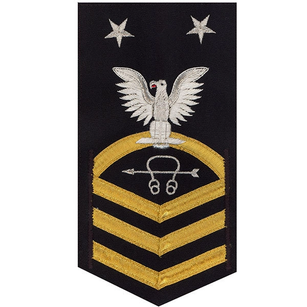 Picture of US Navy Rating Badges E9 Male Rating Sonar Technician: Vanchief On Blue